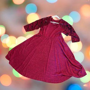 Torrid! Party season is almost here:Sweater Dress w/ Black Lace Sleeves! Size 2